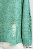 Distressed Dusty Mint Sweater