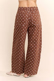 High-Waist Polka Dot Barrel Pants: Black / S-M-L(2-2-2)