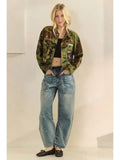 Camo Sequins Contrast Jacket: L