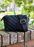 Caroline Hill Jace Crossbody Black V Quilted