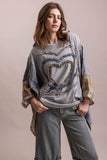 Heartstrings Patchwork Poncho Top