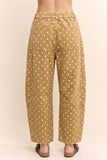 High-Waist Polka Dot Barrel Pants: Black / S-M-L(2-2-2)