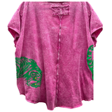 Vintage Style Tee with Tiger Graphic on Front and Back: Pink