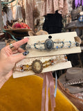 Heirloom Cameo Crystal Choker by A Rare Bird in Blue and Amber
