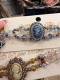 Heirloom Cameo Crystal Choker by A Rare Bird in Blue and Amber