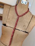 Pink crystal Y-shaped lariat necklace