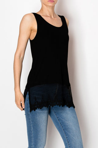 Black Sweet Laurel Lace Tank