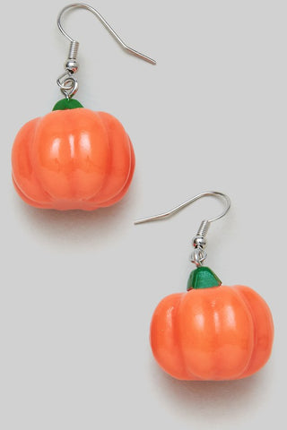 Orange Pumpkin Dangle Earrings