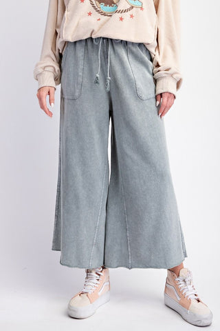 ☁️ Drift Away Washed Terry Wide Leg Pants