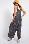 Vintage Oversized Flower Overalls