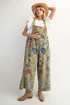 Sage Meadow Floral Overalls
