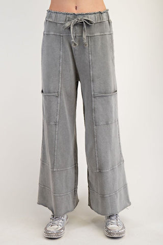 Easel Mineral Washed Pants - Ash