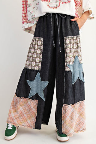 Starry Sky Patchwork Palazzo Pants