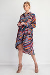 Wild Lavender Striped Shirt Dress