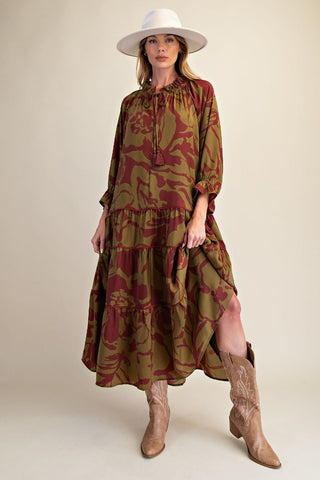 🍷 Mulberry Meadow Maxi Dress 🍃