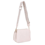 Ivory, Black or Nude - Mila 3 Compartment Crossbody Bag With Guitar Strap