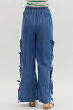 Wide Leg Bow Tencel Pants