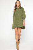 Olive Denim Dress / Jacket