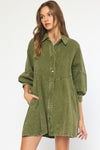 Olive Denim Dress / Jacket