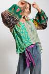 Serena Boho Peasant Blouse - Atlantis
