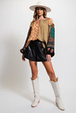 Serena Boho Peasant Blouse - Camel