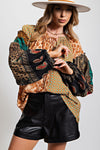 Serena Boho Peasant Blouse - Camel