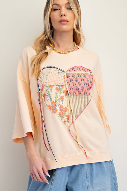 Tattered Heart Quilted Tee