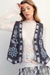 Midnight Bloom Embroidered Gauze Vest
