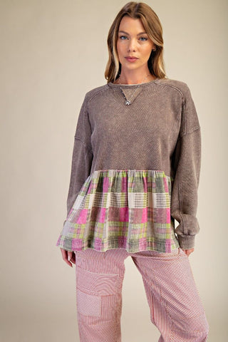 🌸 Patchwork Daydream Peplum Top