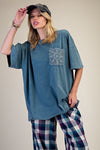 Teal Haven Crochet Pocket Top