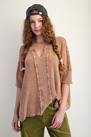 Mocha Ribbed Tee