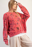 Crimson Bloom Pullover