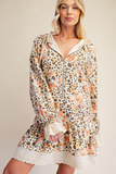 Wildflower Leopard Hoodie Dress front view