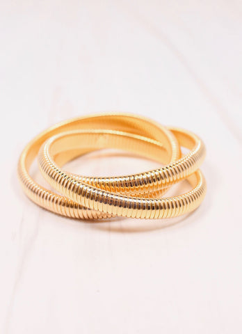 Gold Intertwined Bracelets