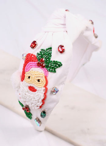 Santa Claus Embellished Headband WHITE