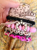Pink/Black Wearable Art Bracelets
