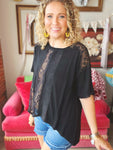 POL Black Lace Inset Tee