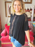 POL Black Lace Inset Tee