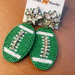 Football Earrings - Green