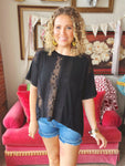 POL Black Lace Inset Tee