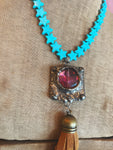 Wearable Art Necklace Turquoise Star