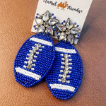 Football Earrings - Blue