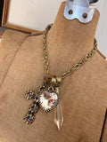 Alice Dallas gold tone convertible crystal charm necklace