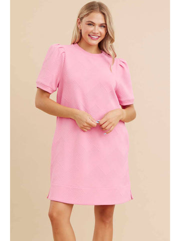 Pretty in Pink Textured Dress