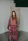 Lady The Brand Winter Plaid Kaftan modeled front view