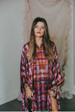 Lady The Brand Winter Plaid Kaftan close modeled view