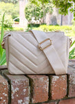 Caroline Hill Jace Crossbody Nude V Quilted