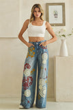 Bohemian Bloom Wide Leg Jeans