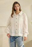 Whisper Eyelet Lace Button-Down Blouse