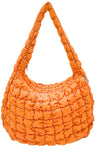 Cora Large Quilted Puffer Tote Bag - Tangerine
